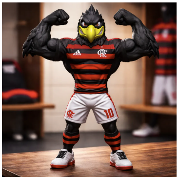 Mascote Urubu Rei Do Flamengo Camisa 10 Colecionável